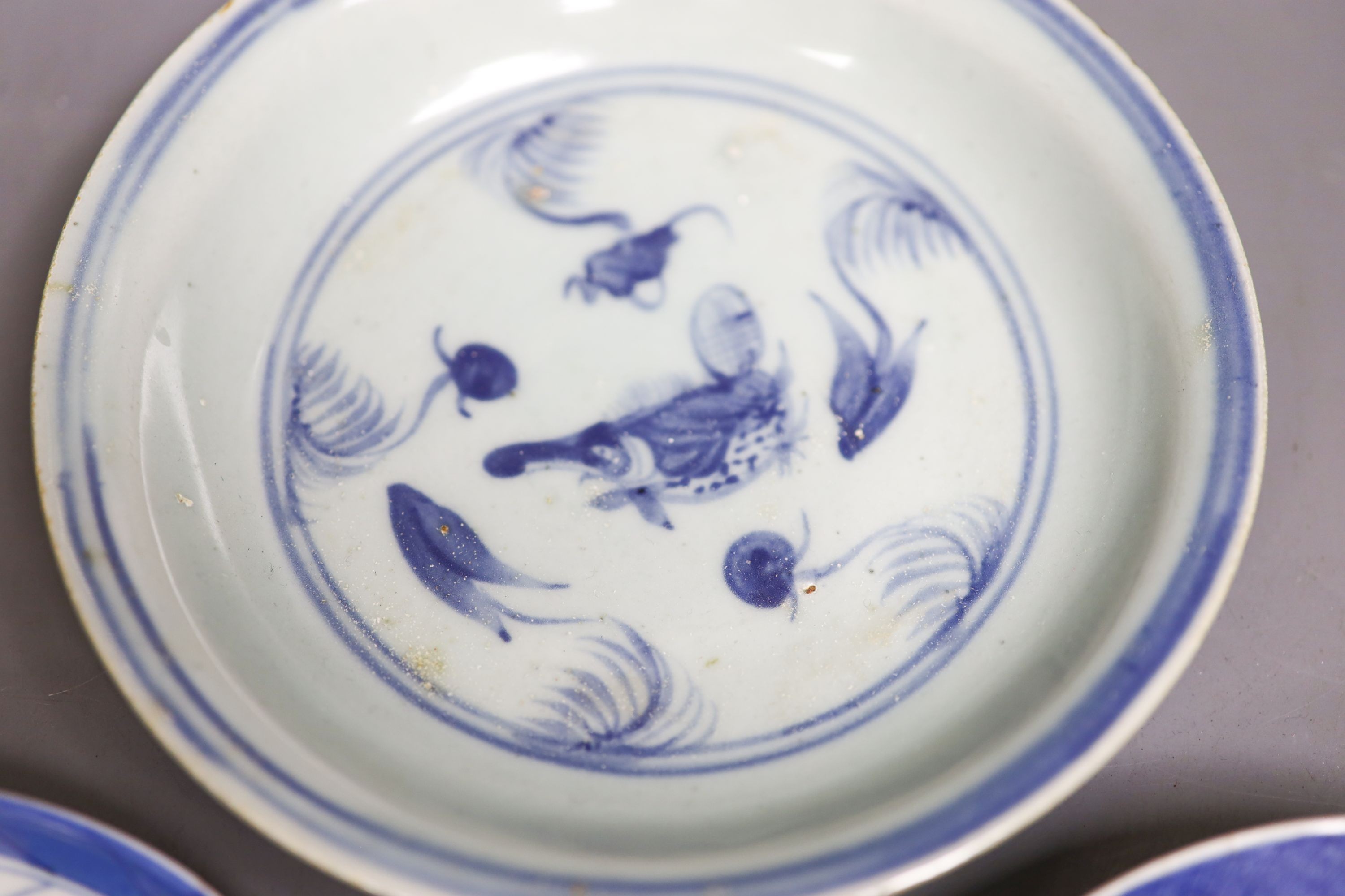 Three Chinese Blue and white dishes, Qing dynasty